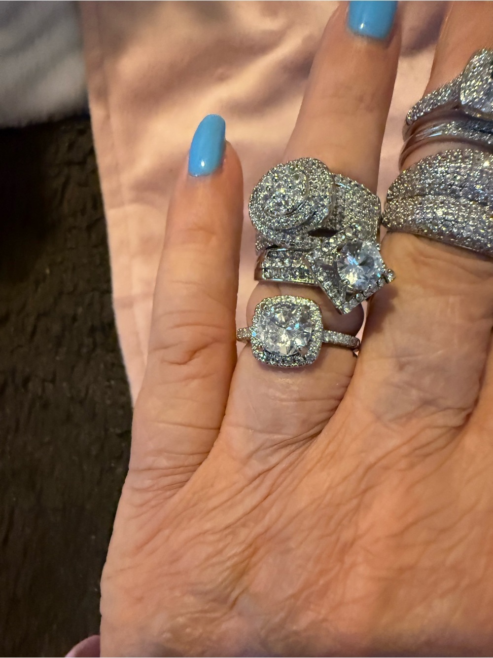 9 beautiful Silver Rings Different StylHalo Diamond-Style Cluster Ring in Silver